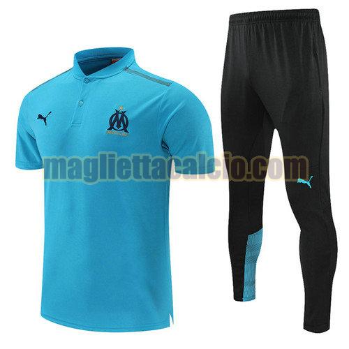 maglia polo calcio blu olympique marsiglia uomo 2021-2022