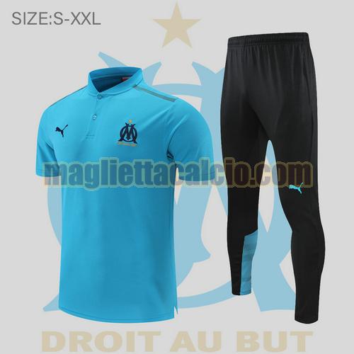 maglia polo calcio blu olympique marsiglia uomo 2022-2023