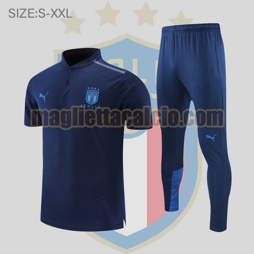 maglia polo calcio blu reale italia uomo 2022-2023
