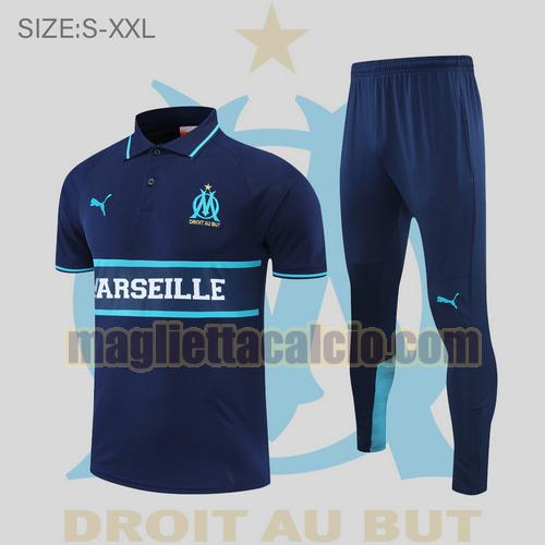 maglia polo calcio blu reale olympique marsiglia uomo 2022-2023