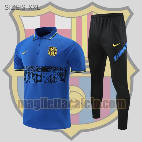 maglia polo calcio blu scuro barcellona uomo 2022-2023