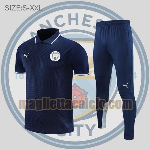 maglia polo calcio blu scuro manchester city uomo 2022-2023