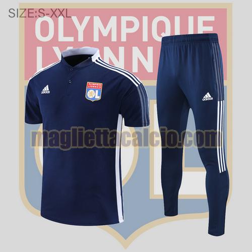 maglia polo calcio blu scuro olympique lyon uomo 2022-2023