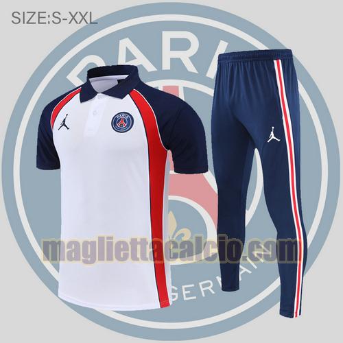 maglia polo calcio bordo bianco e rosso paris saint germain uomo 2022-2023