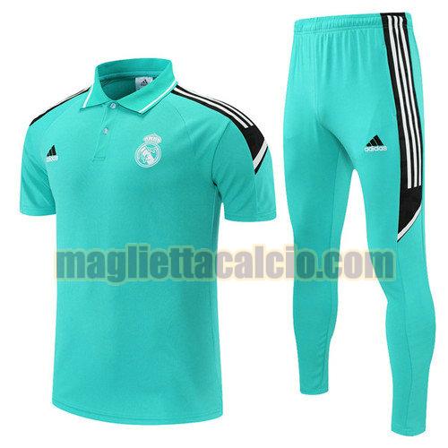 maglia polo calcio ciano real madrid uomo 2021-2022