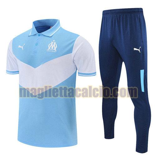 maglia polo calcio cielo blu olympique marsiglia uomo 2021-2022