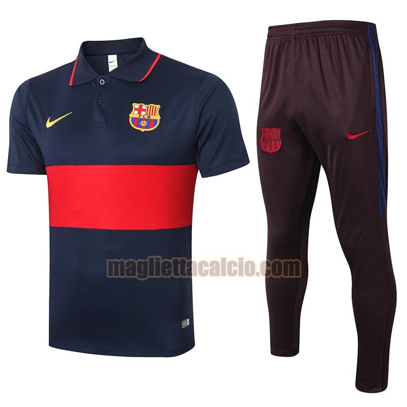 maglia polo calcio completo barcellona uomo blu rosso 2020-2021