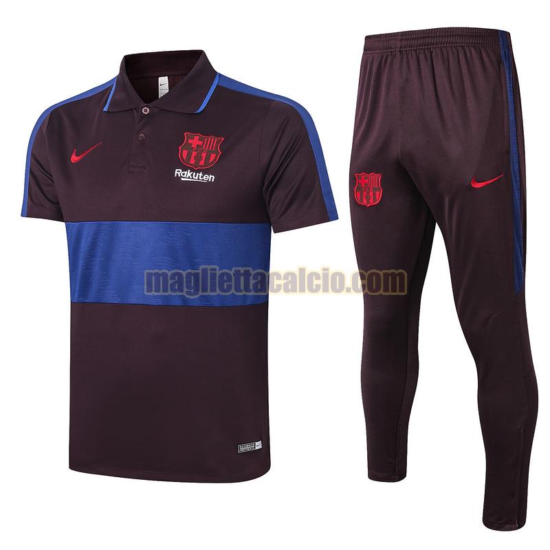 maglia polo calcio completo barcellona uomo nero blu 2020-2021