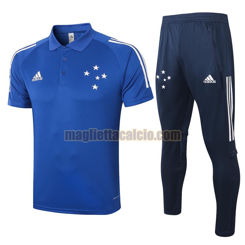 maglia polo calcio completo cruzeiro uomo blu 2020-2021