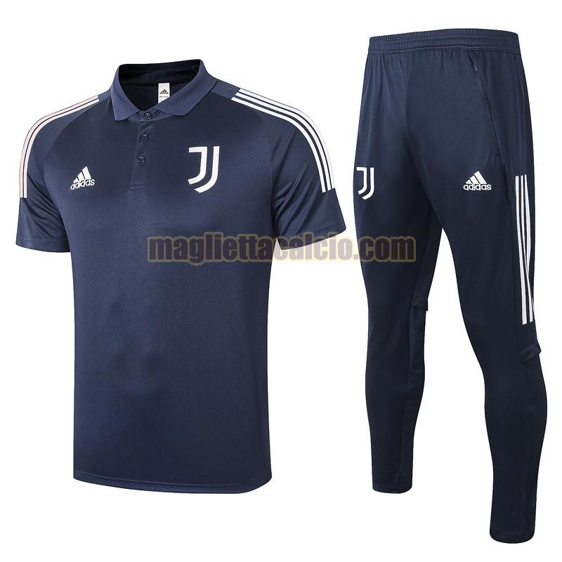 maglia polo calcio completo juventus uomo blu reale 2020-2021