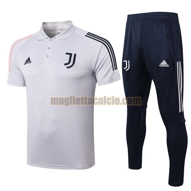 maglia polo calcio completo juventus uomo grigio 2020-2021