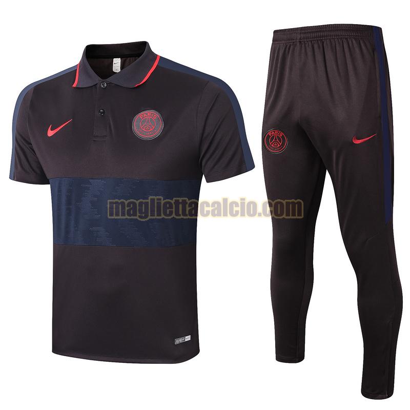 maglia polo calcio completo paris saint germain uomo nero blu 2020-2021