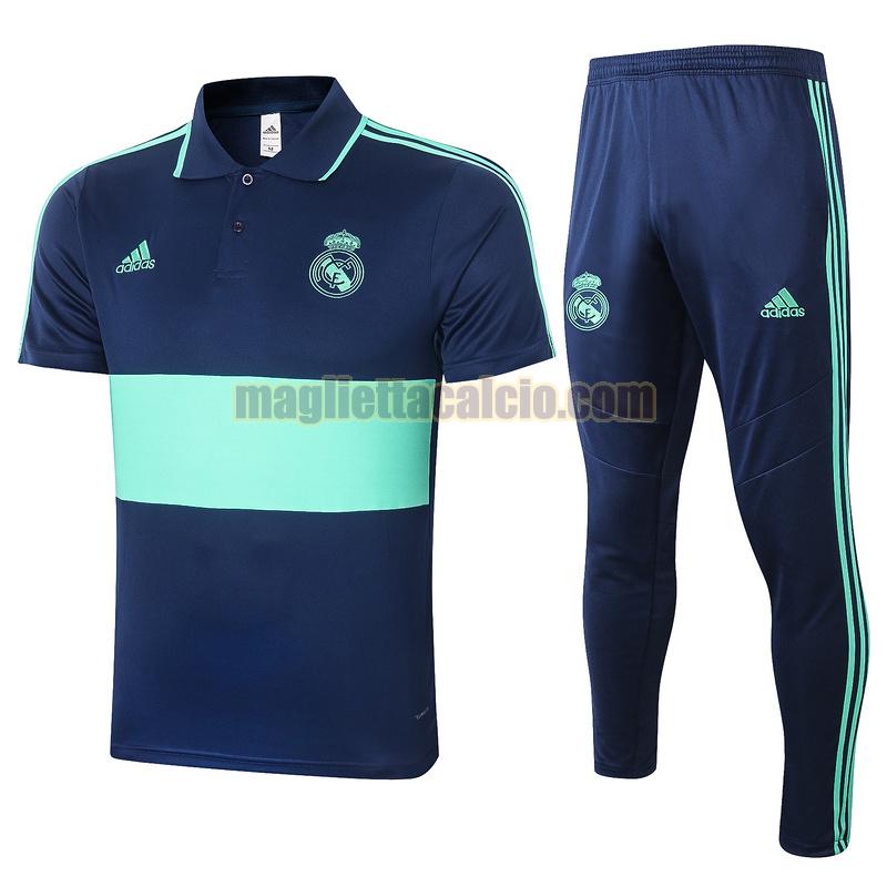 maglia polo calcio completo real madrid uomo lue verde 2020-2021
