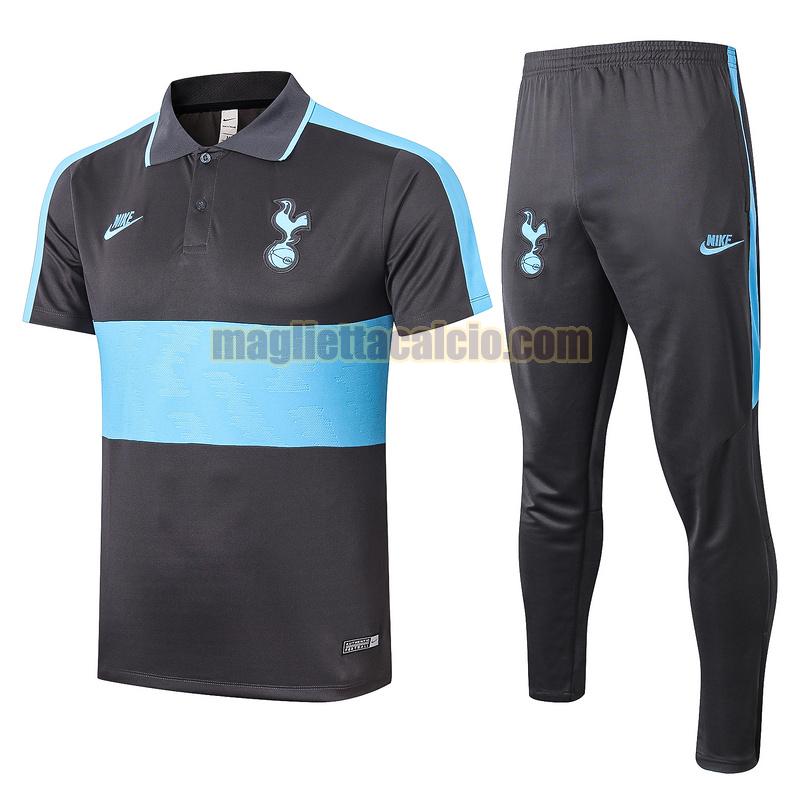 maglia polo calcio completo tottenham hotspur uomo grigio blu 2020-2021
