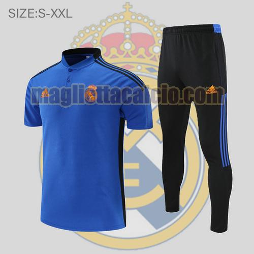 maglia polo calcio diamante blu real madrid uomo 2022-2023