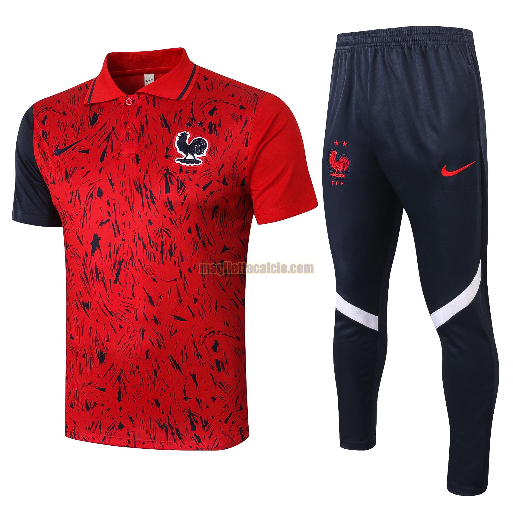maglia polo calcio francia uomo rosso 2020-2021