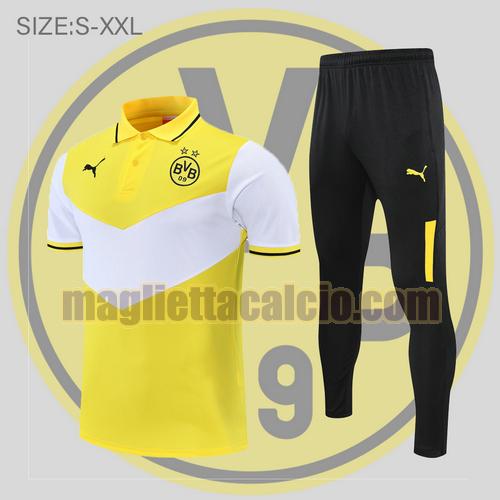 maglia polo calcio giallo e bianco borussia dortmund uomo 2022-2023