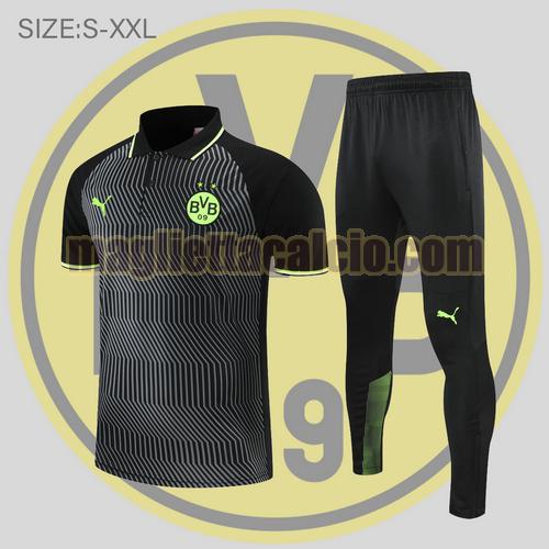 maglia polo calcio grigio borussia dortmund uomo 2022-2023