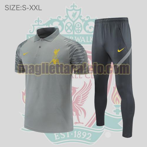 maglia polo calcio grigio scuro liverpool uomo 2022-2023