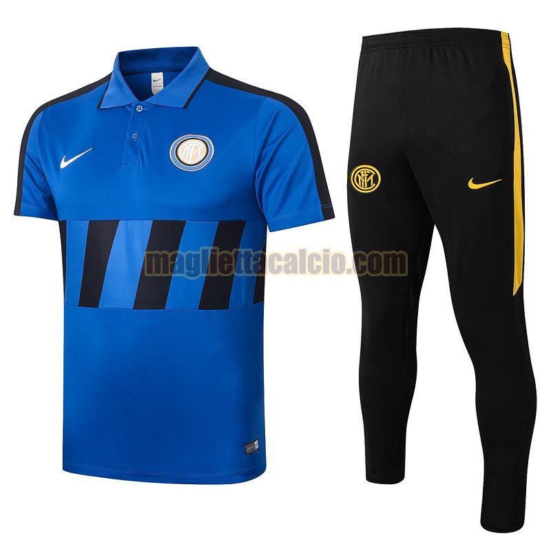 maglia polo calcio inter milan uomo blu nero 2020-2021