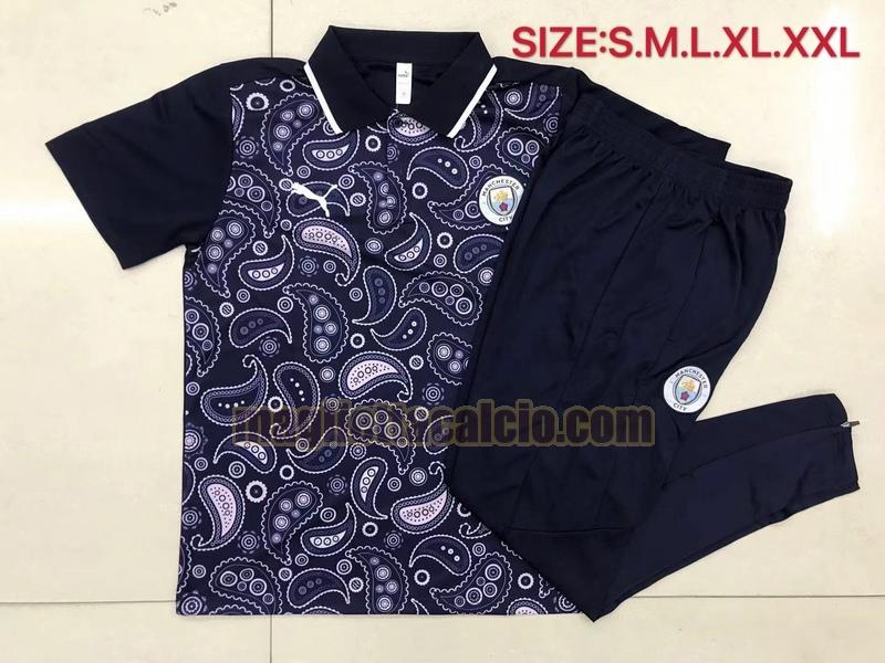 maglia polo calcio manchester city uomo blu reale 2020-2021