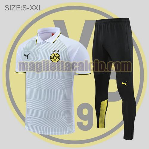 maglia polo calcio motivo bianco e verde borussia dortmund uomo 2022-2023