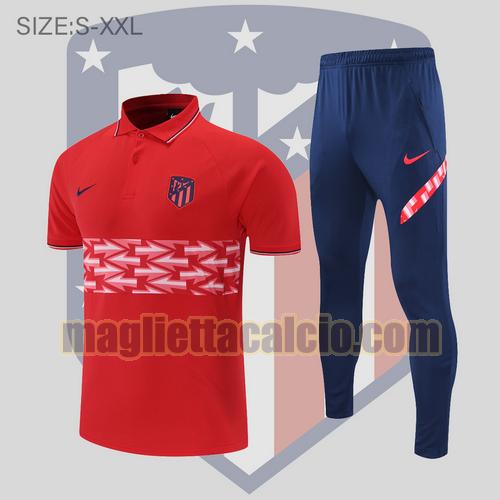 maglia polo calcio motivo rosso e bianco atletico madrid uomo 2022-2023