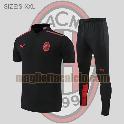 maglia polo calcio nero ac milan uomo 2022-2023