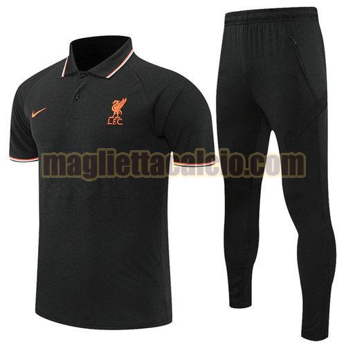 maglia polo calcio nero liverpool uomo 2021-2022