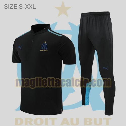 maglia polo calcio nero olympique marsiglia uomo 2022-2023