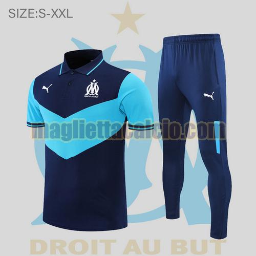 maglia polo calcio poco prezzo blu reale olympique marsiglia uomo 2022-2023