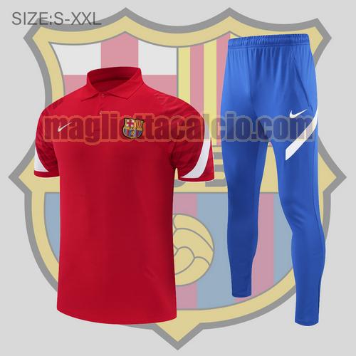 maglia polo calcio rosso & blu barcellona uomo 2022-2023