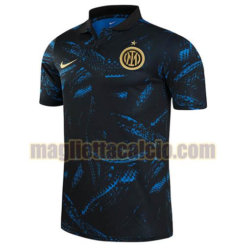 maglia polo inter milan uomo nero blu 2021-2022