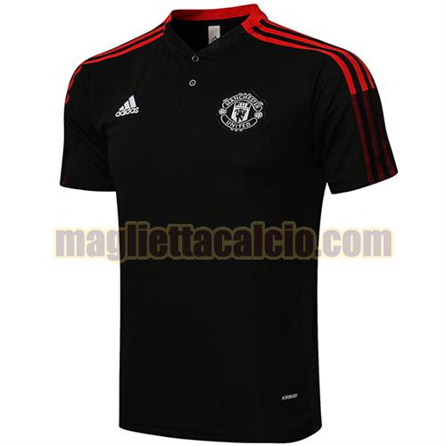 maglia polo manchester united uomo nero 2021-2022