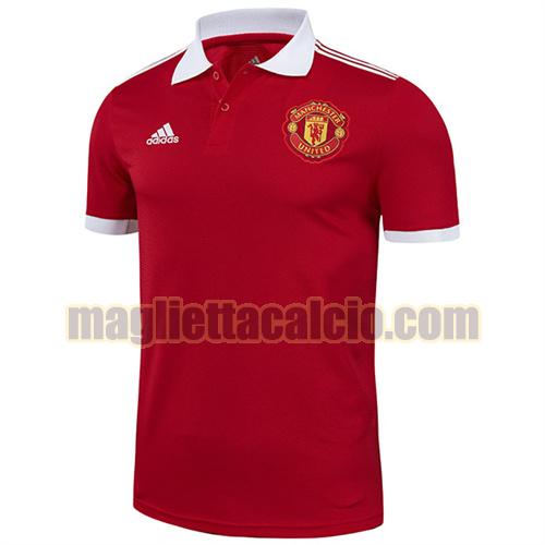 maglia polo manchester united uomo rosso 2021-2022