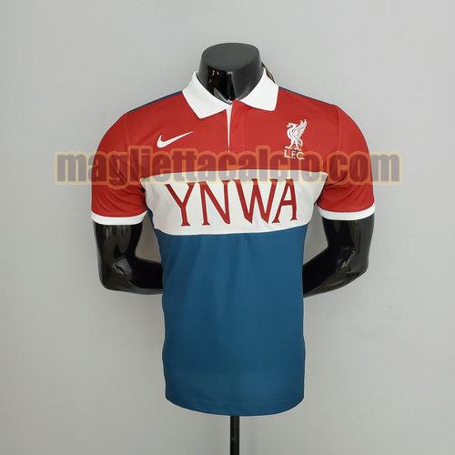 maglia polo rosso bianco blu liverpool uomo 2022-2023