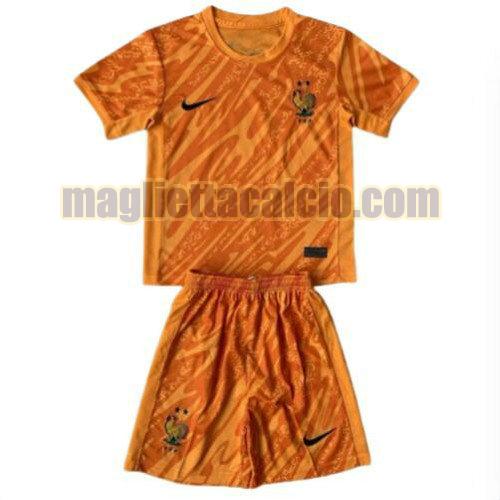 maglia portiere francia bambino arancia 2024