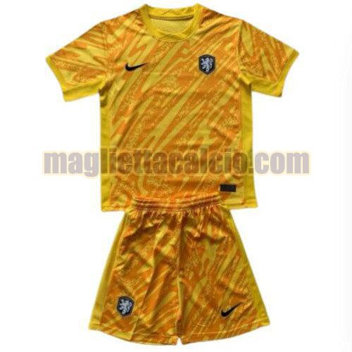 maglia portiere olanda bambino giallo 2024