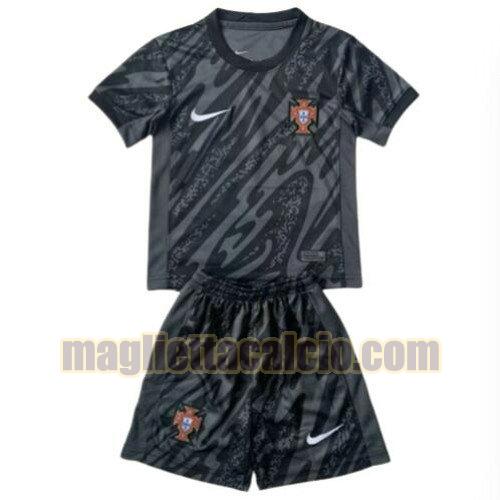 maglia portiere portogallo bambino nero 2024