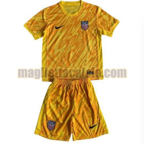 maglia portiere stati uniti bambino giallo 2024