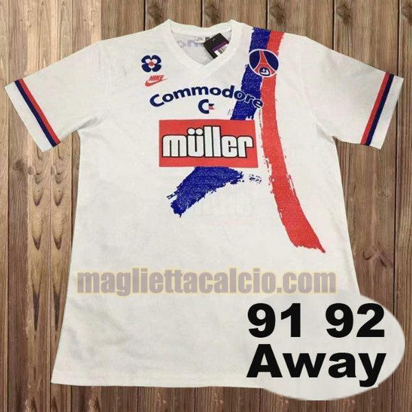 maglia psg bianco seconda 1991-1992