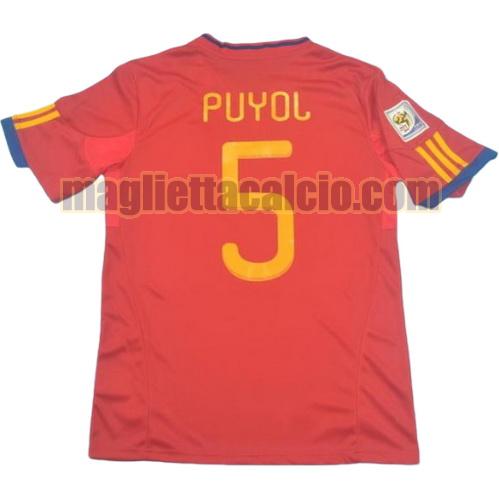 maglia puyol 5 spagna uomo prima divisa coppa del mondo 2010