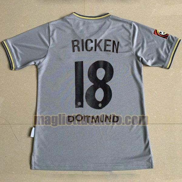 maglia ricken 18 borussia dortmund uomo grigio seconda divisa 2000-2001