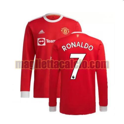 maglia ronaldo 7 manchester united hombre manica lunga primera 2021-2022