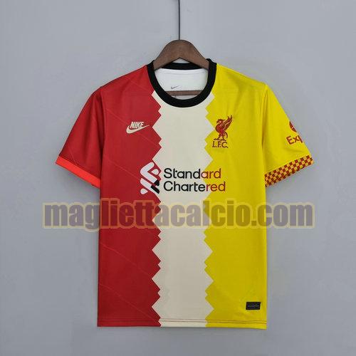 maglia rosso beige giallo liverpool uomo 2022-2023