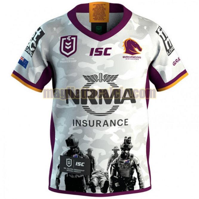 maglia rugby calcio bianca brisbane broncos uomo anzac 2019