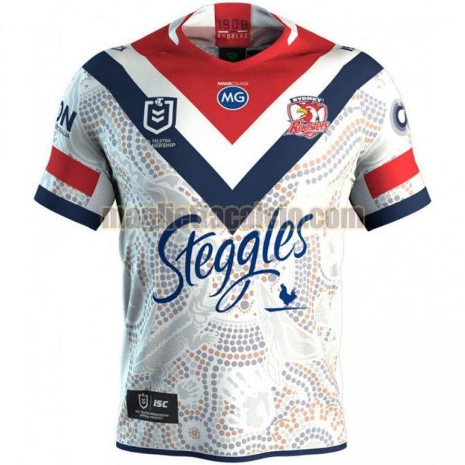 maglia rugby calcio bianca sydney roosters uomo indigenous 2019