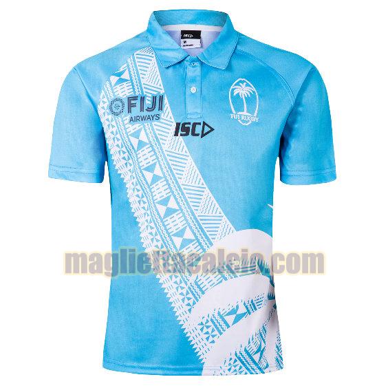 maglia rugby calcio blu fiji uomo 7s polo 2019