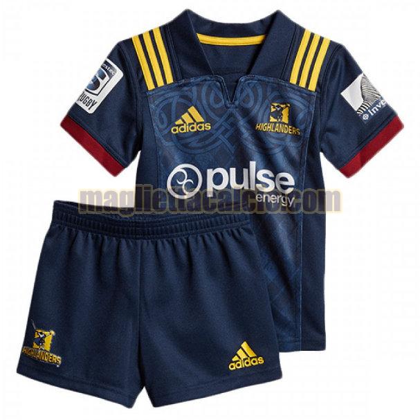 maglia rugby calcio blu highlanders bambino prima 2018