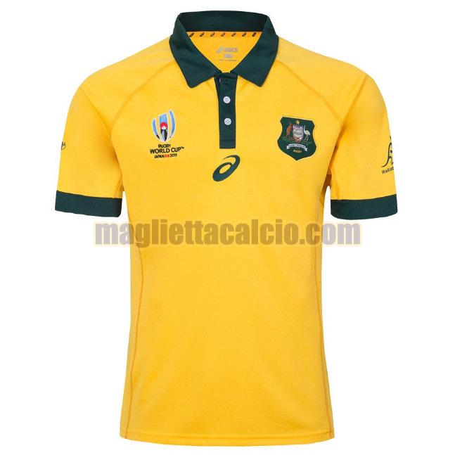 maglia rugby calcio giallo australia uomo prima 2019